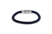 Tateossian Combination Lock 777 Sterling Silver Bracelet In Blue (M Size)