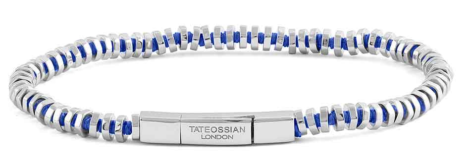 Mini Click Silver Beads Bracelet - Blue - Size L