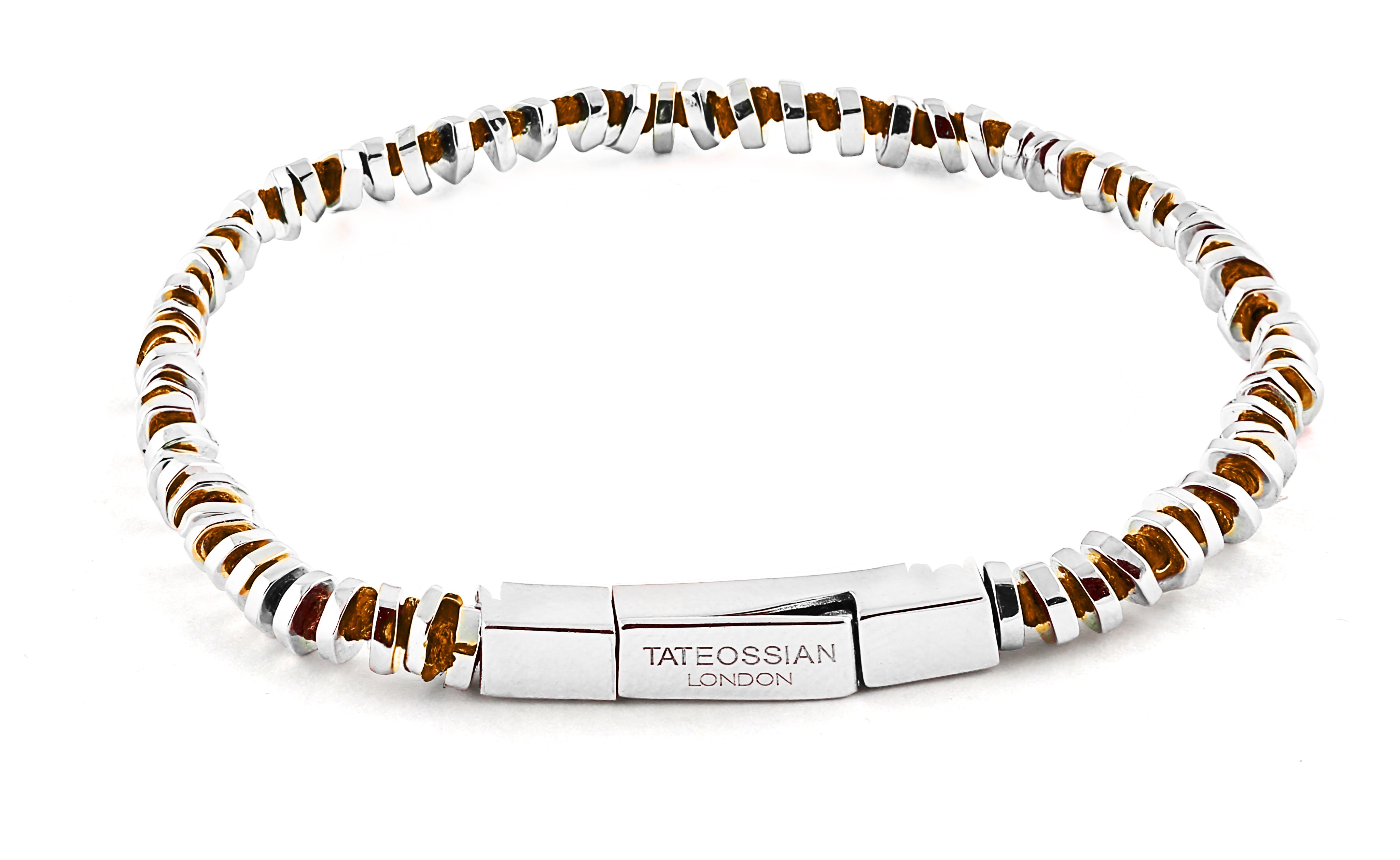 Mini Click Silver Beads Bracelet - Orange