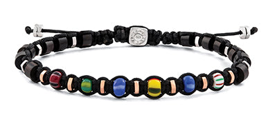 Ghana Beaded Macrame Bracelet In Multi Colour