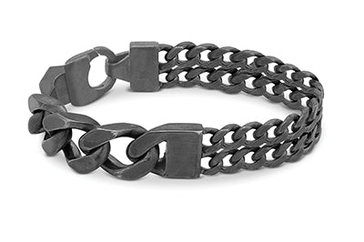 Grumette Duo Wide bracelet in oxidised sterling silver