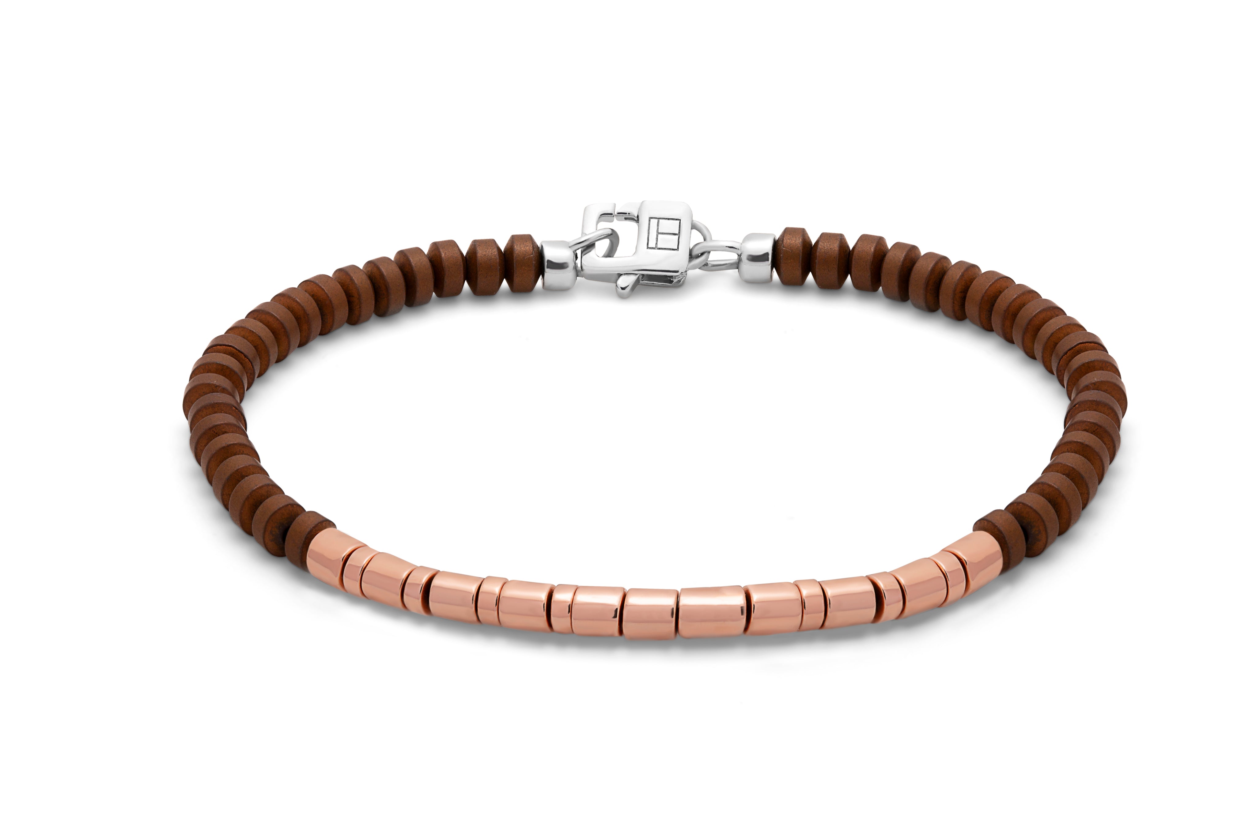 Mineral Bamboo Bracelet in Brown Hematite