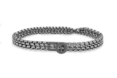 Gear Briolette Chain bracelet in oxidised sterling silver