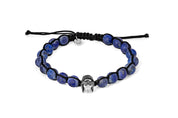 Tateossian King Skull Macframe Bracelet with Lapis (L Size)