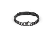 Tateossian Meccanico Carbon Steel Bracelet in Stainless Steel with Brushed Finish (L Size)