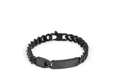 Tateossian Meccanico Carbon Steel Bracelet in Stainless Steel with Brushed Finish (L Size)