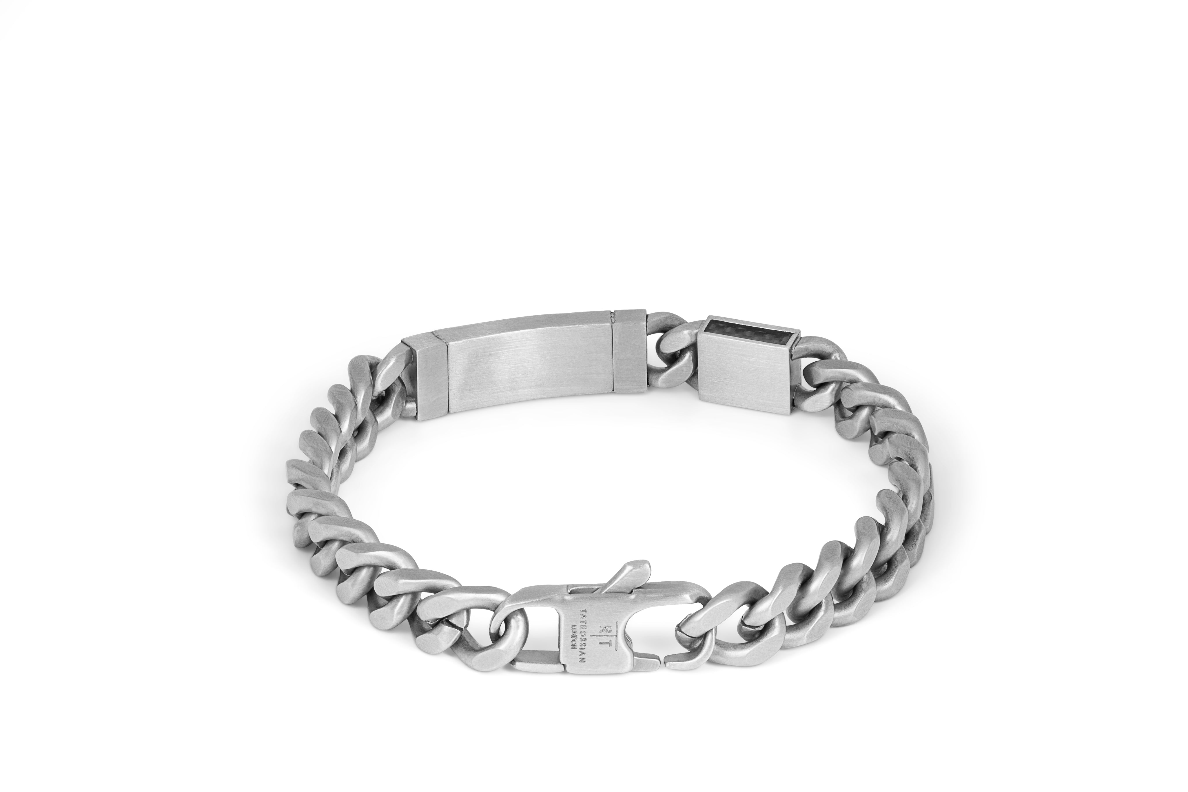 Tateossian Meccanico Carbon Matte Steel Bracelet in Stainless Steel (S Size)