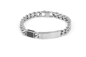 Tateossian Meccanico Carbon Matte Steel Bracelet in Stainless Steel (S Size)