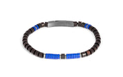 Tateossian Mini Click Beads with Ebony Wood and Lapis Bracelet (M Size)