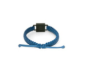 Tateossian Single Wrap Leather Bracelet in Blue (M Size)