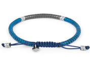 Tateossian Ghana Hematite Macrame Bracelet in Grey and Blue (M Size)