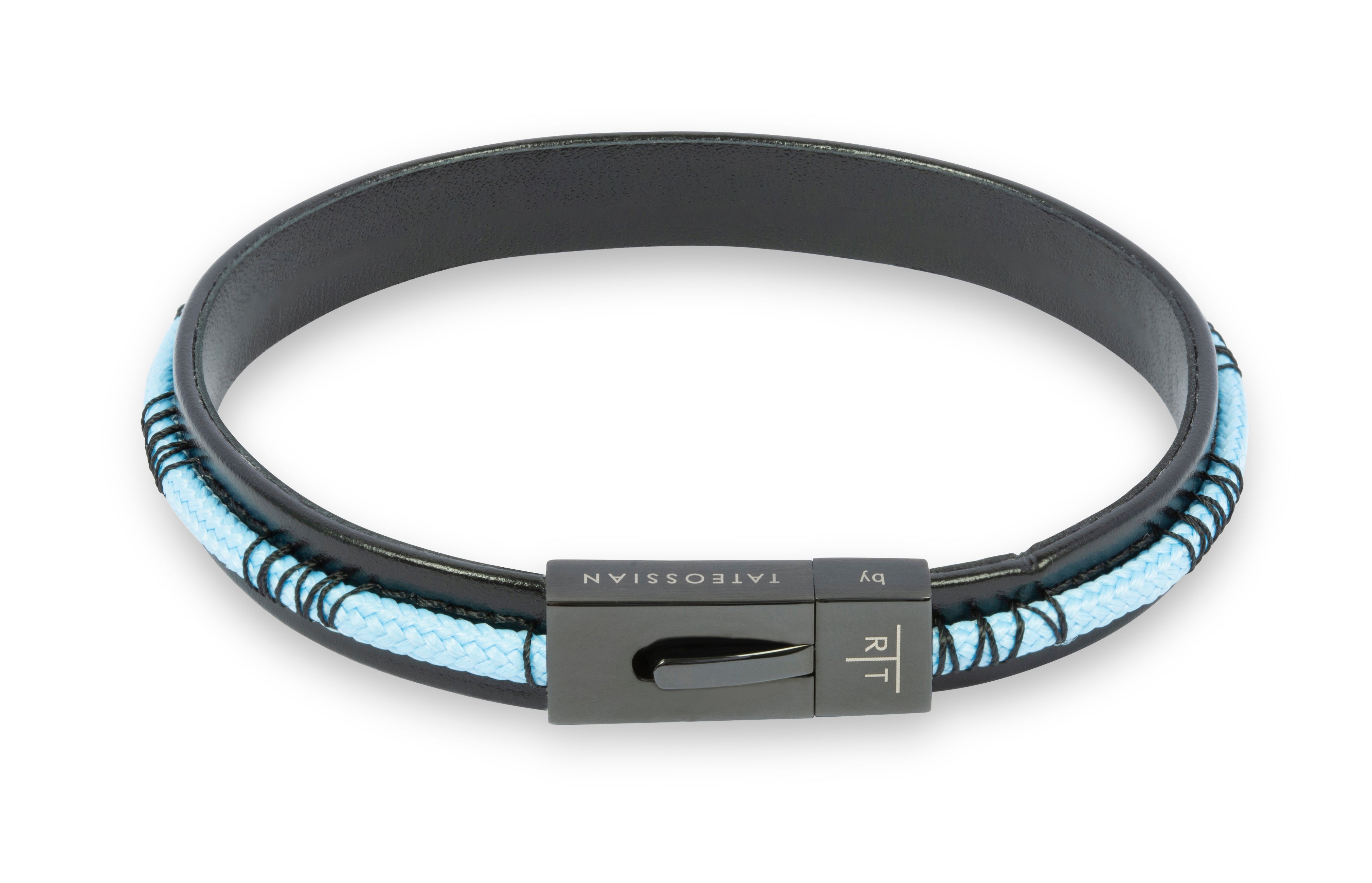 Tateossian Electro bracelet in leather with grey cord (L Size)