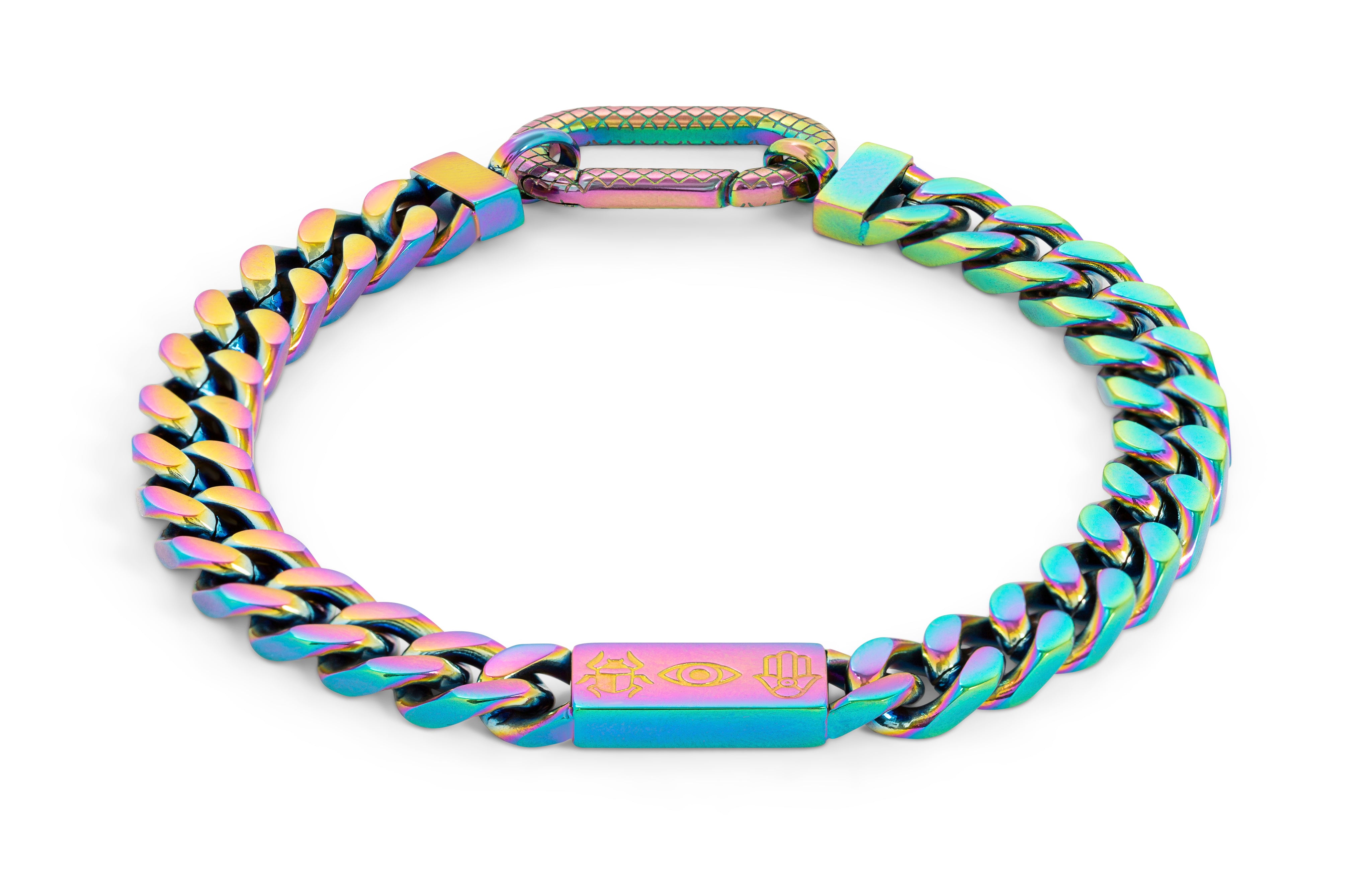 Kaleidoscope Amulet Bracelet In Iridescent Stainless Steel