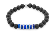 Tateossian Giza Bracelet In Blue Sodalite With Stainless Steel (M Size)