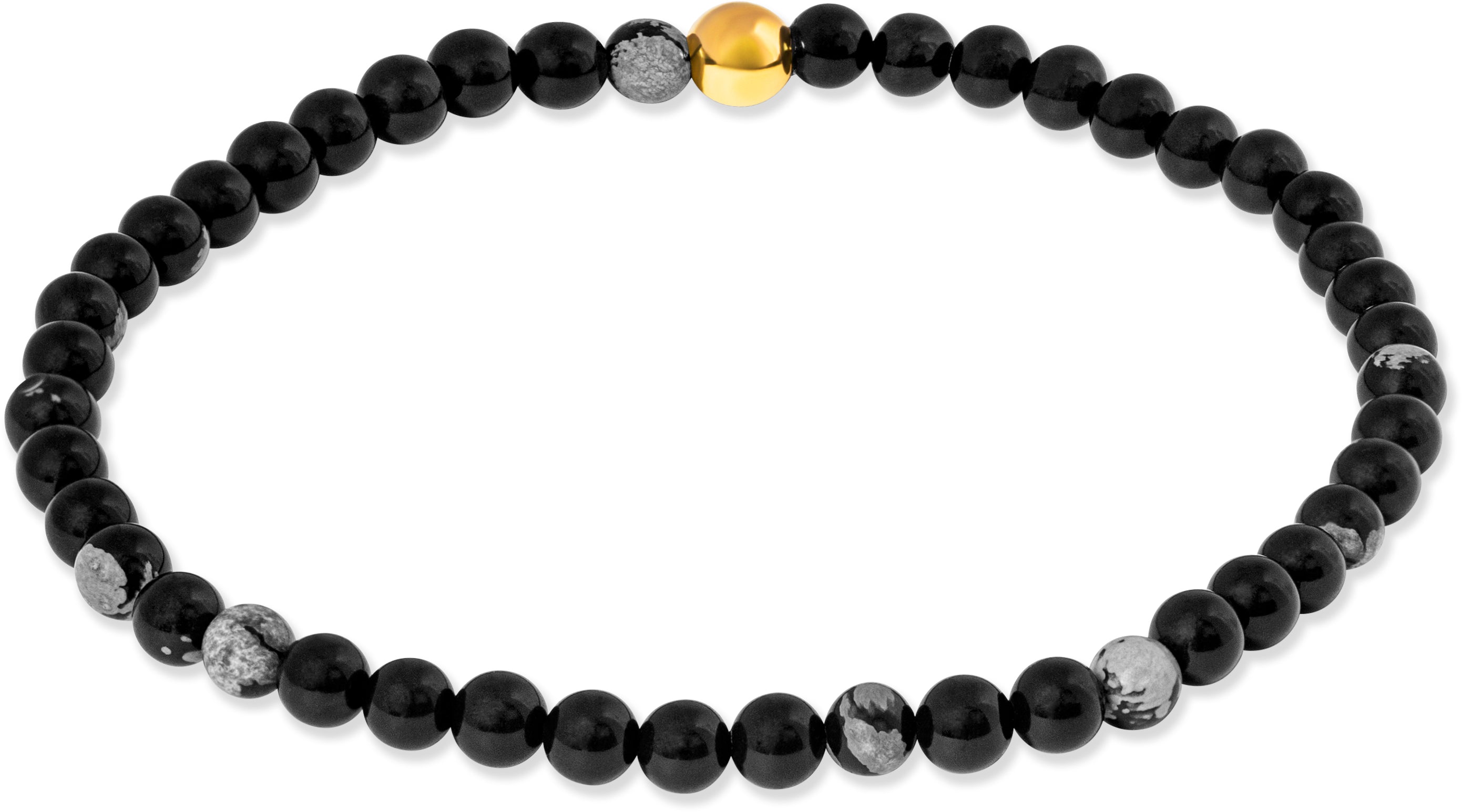 Snowflake obsidian beaded bracelet