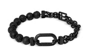 Tateossian Black IP Plated Stainless Steel Catena Isaac Bracelet (S Size)