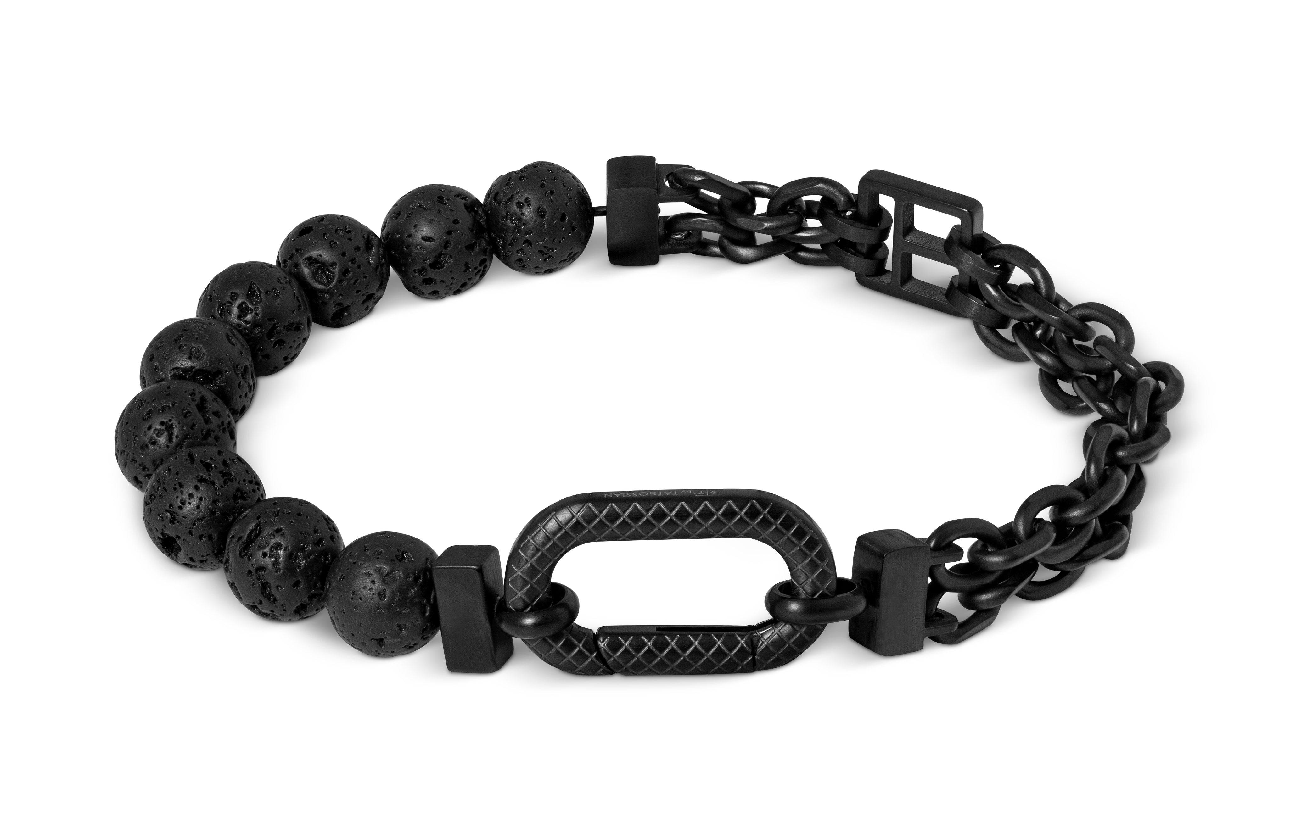 Tateossian Black IP Plated Stainless Steel Catena Isaac Bracelet (L Size)