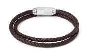 Tateossian Signature Hexade Pop Bracelet In Brown With Rhodium Plated Silver Clasp (M Size)