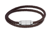 Tateossian Signature Hexade Pop Bracelet In Brown With Rhodium Plated Silver Clasp (M Size)