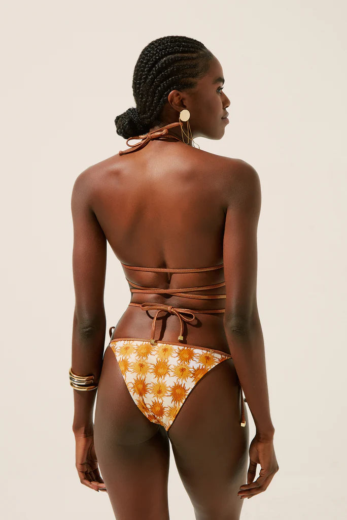 Solar Crisscrossed Strappy Bikini Top With Ties S1499B1348