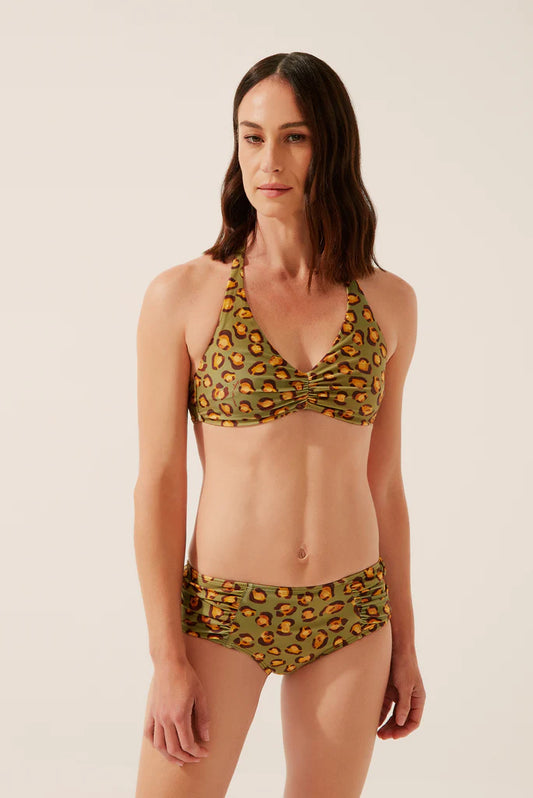 Polka Dot Leopard Wide Side Bikini Bottom C12E1343