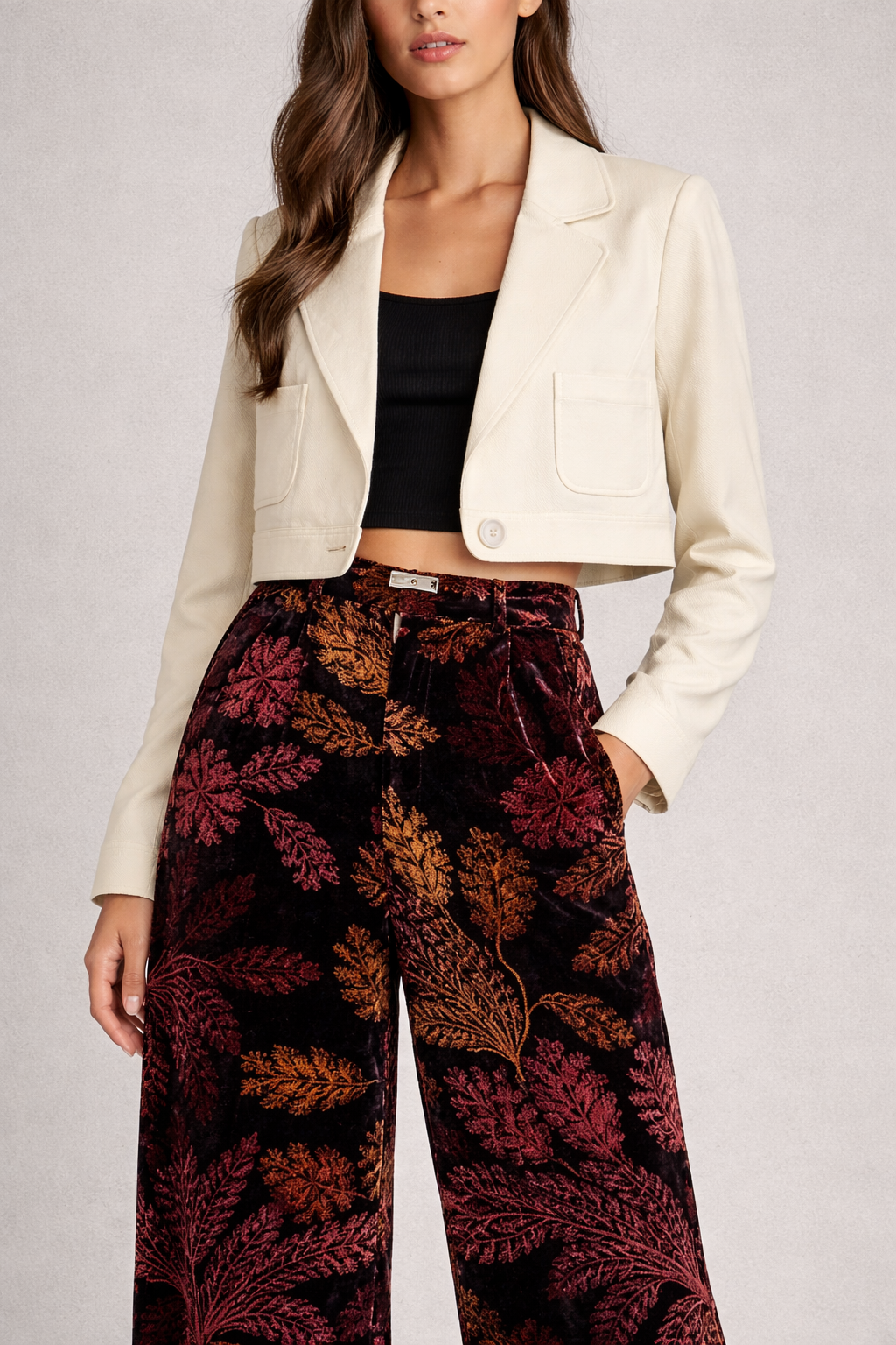 Ivi Collection Solid Jersey off white blazer