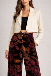 Ivi Collection Solid Jersey off white blazer