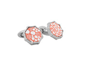 Tateossian Mercury Red Leather Cufflinks In Titanium