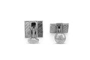 Tateossian Carbon Square Twist Cufflinks in Black and Grey