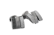 Tateossian Carbon Square Twist Cufflinks in Black and Grey