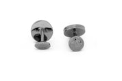 Tateossian Chain Cufflinks in Gunmetal with Green Enamel