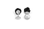 Tateossian Silver Knot Cufflinks with Onyx