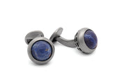 Tateossian Revolve Silver Cufflinks with Lapis