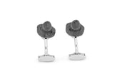 Tateossian Gangster Skull cufflinks with rhodium and gunmetal finish