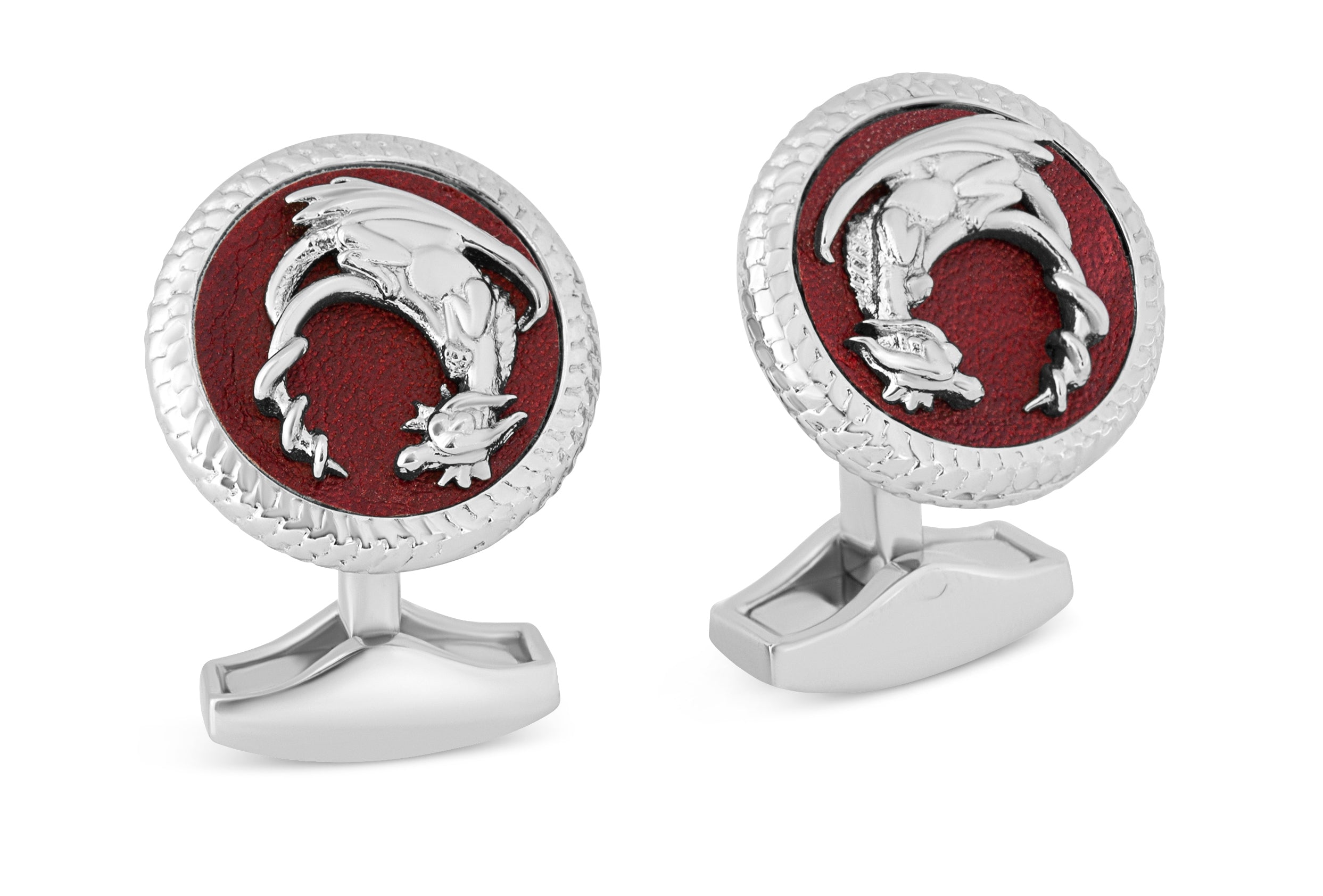 Tateossian Dragon Cufflinks In Palladium Plated