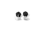 Tateossian Leather Knot Nodo Pelle Cufflinks in Black