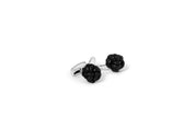 Tateossian Leather Knot Nodo Pelle Cufflinks in Black