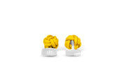 Tateossian Leather Knot Nodo Pelle Cufflinks in Yellow