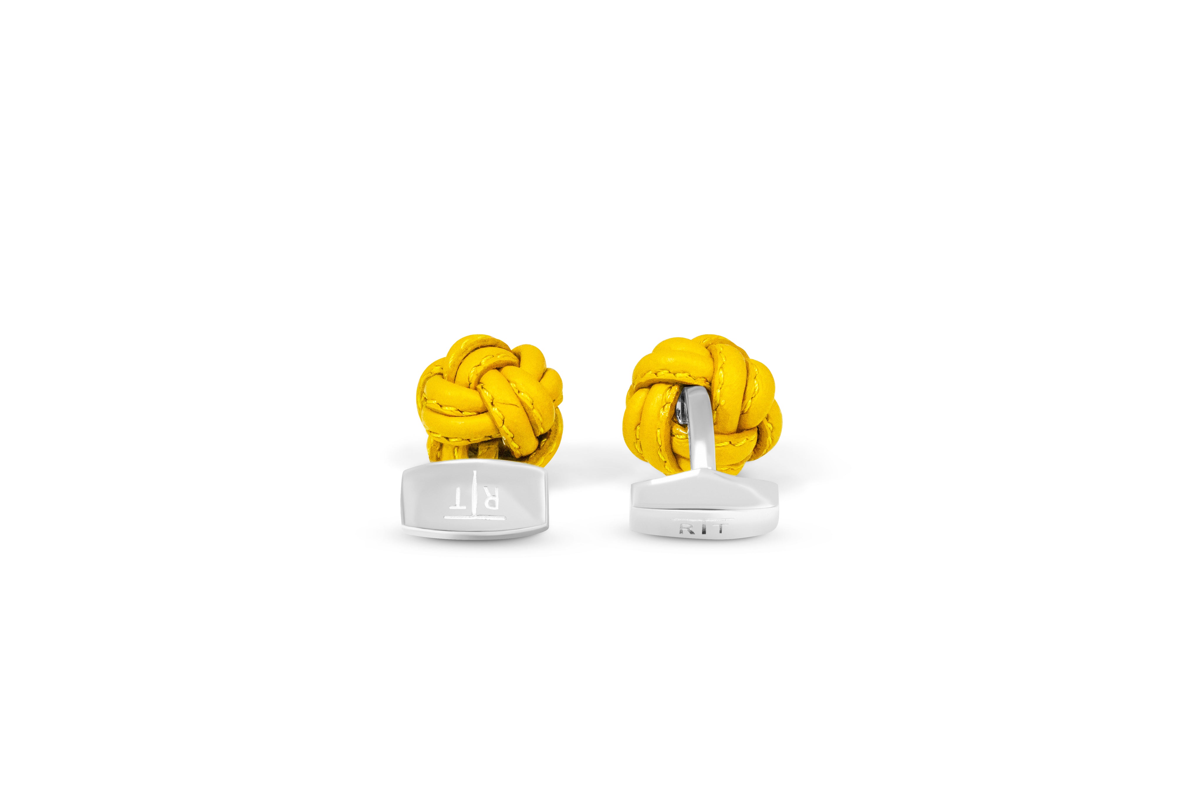 Tateossian Leather Knot Nodo Pelle Cufflinks in Yellow