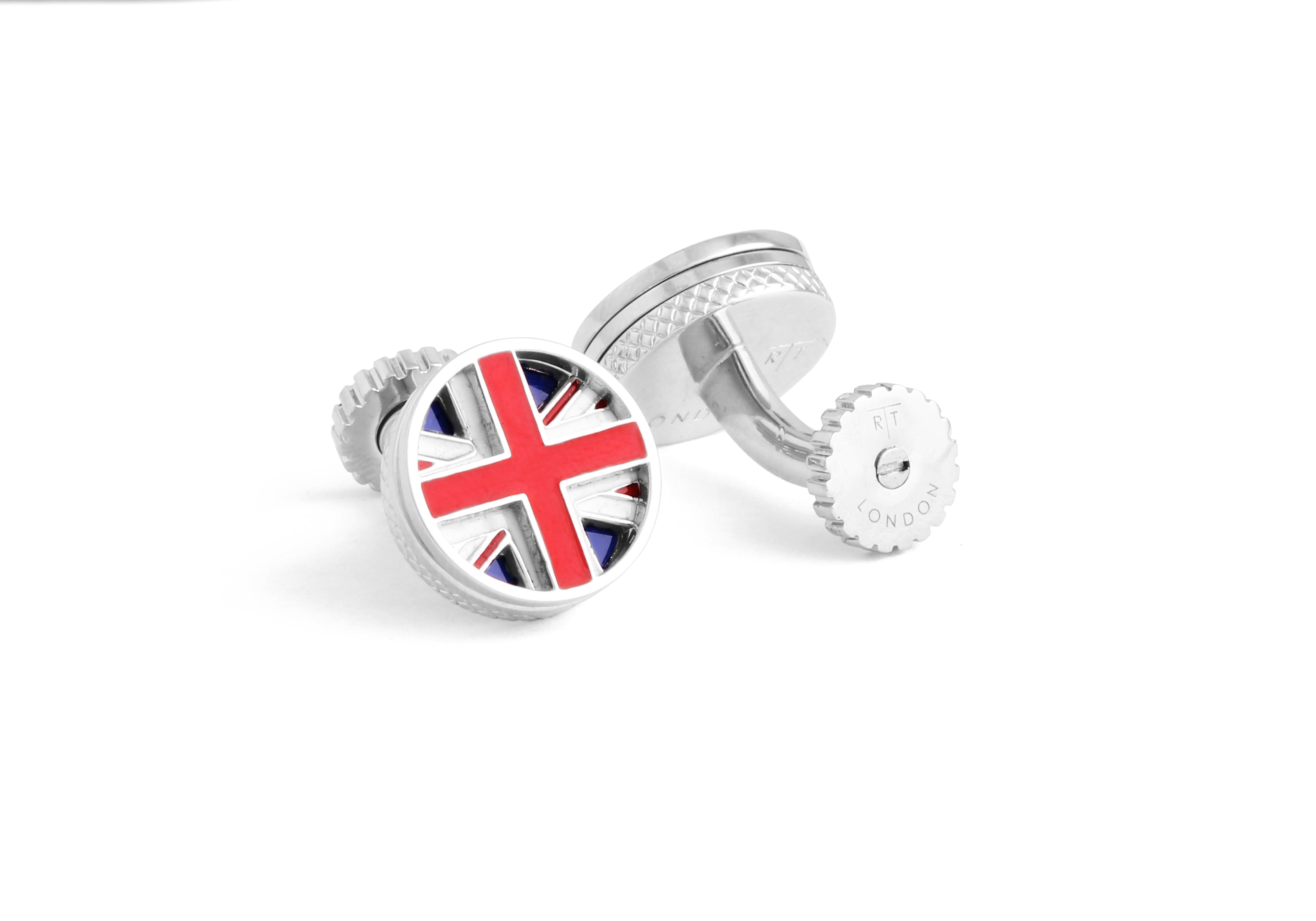 Rotating UK Flag Cufflinks