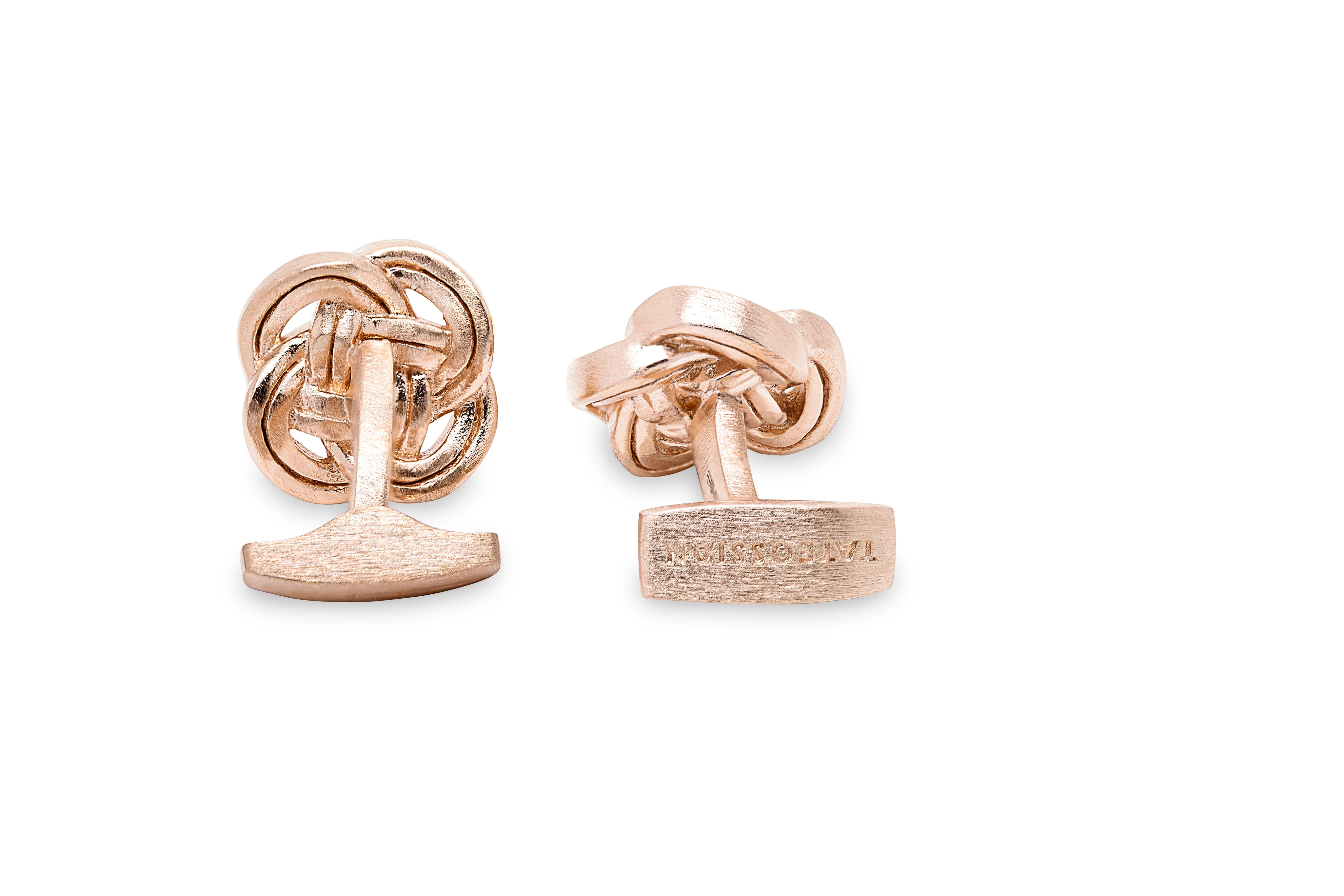 Tateossian Celtic Knot Cufflinks in Rose Gold