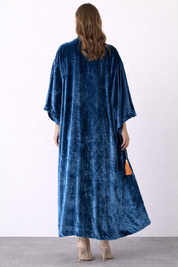 Selfsure Silk Velevet Kaftan - Blue