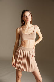 Bra and Skirt knitted set in nude - SAMPLE SALE LONDON 