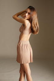 Bra and Skirt knitted set in nude - SAMPLE SALE LONDON 