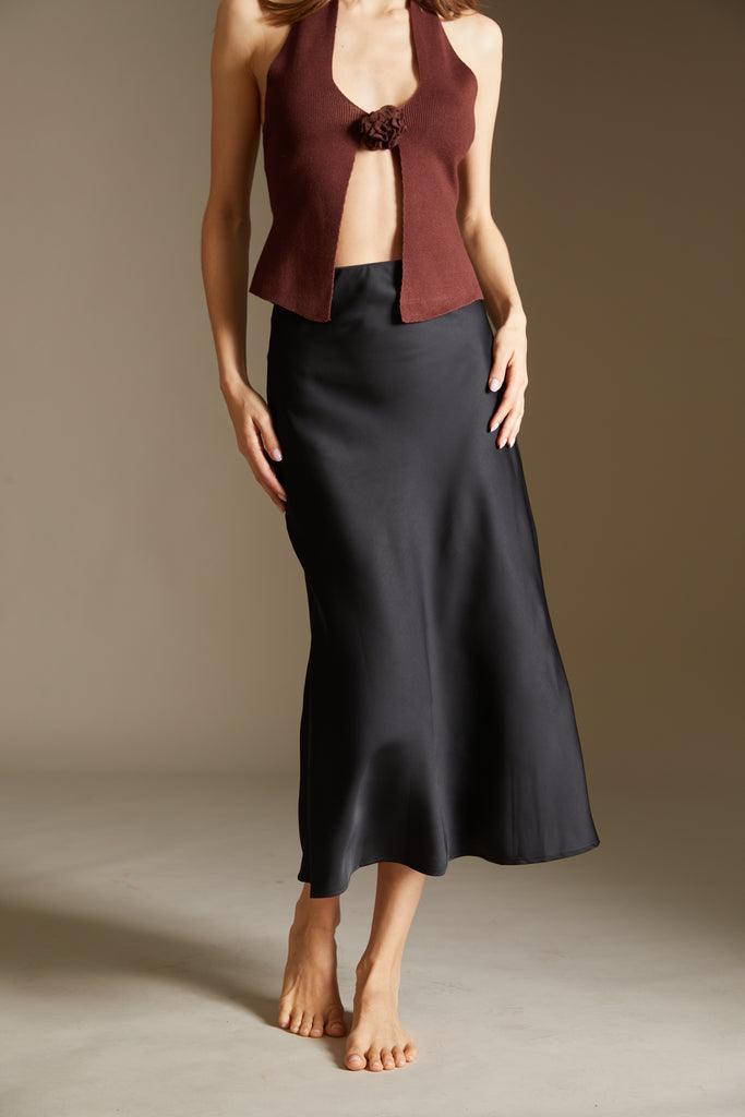 Rose top in dark brown - SAMPLE SALE LONDON 