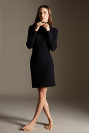 Knitted silhouette dress with neck - SAMPLE SALE LONDON 