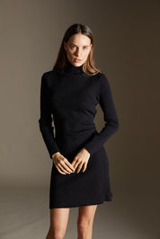 Knitted silhouette dress with neck - SAMPLE SALE LONDON 