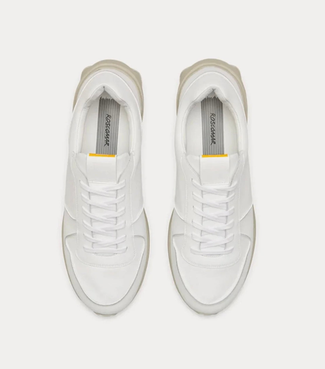 Roscomar white leather and clay sole unisex smart trainers
