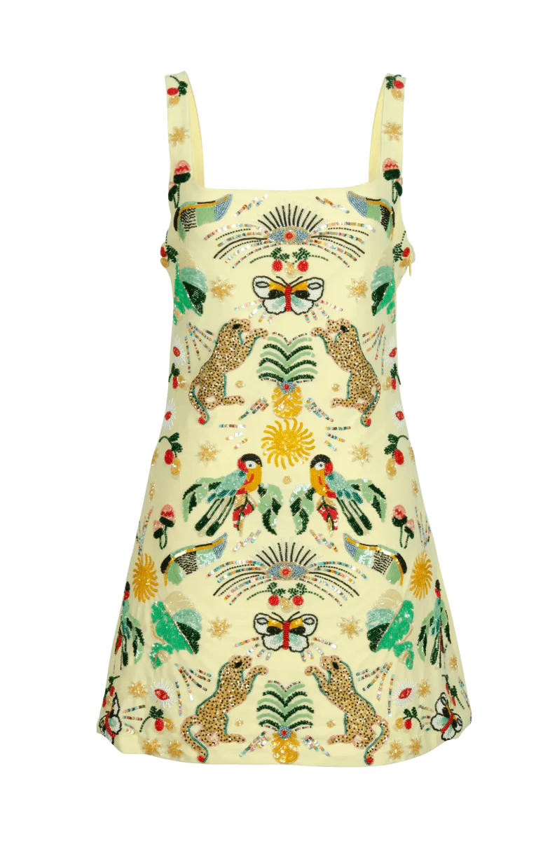 Oceanus Aurelia Mini Dress Yellow