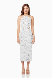 Elliatt Midi Dress - White Silver